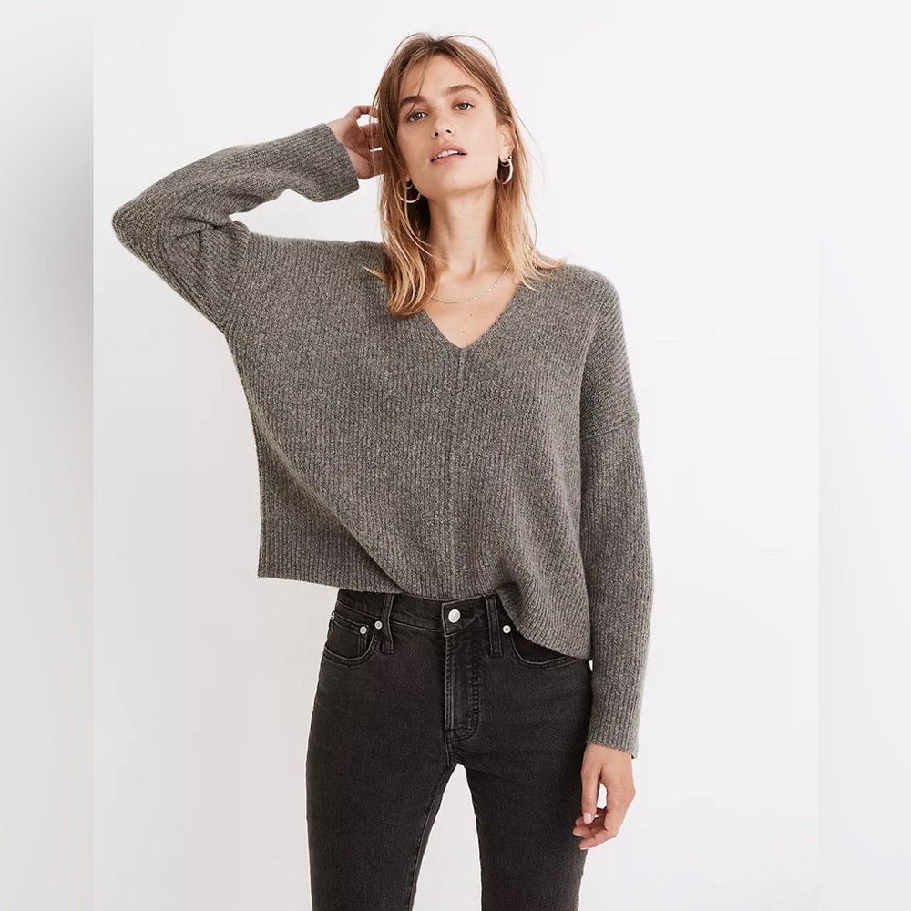 Staley V-Neck Pullover Sweater in Coziest Yarn by Madewell